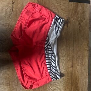 Red and White Striped lululemon shorts